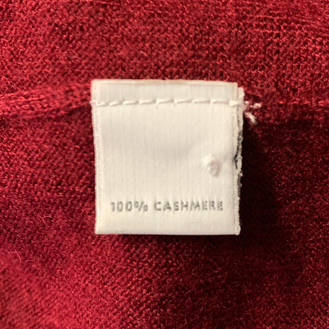 NEIMAN MARCUS Size L Burgundy Knit Cashmere Crew-Neck Pullover