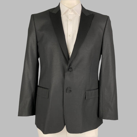 VERSACE COLLECTION Taille 42 Veste de sport noire en mélange de polyester à revers en pointe