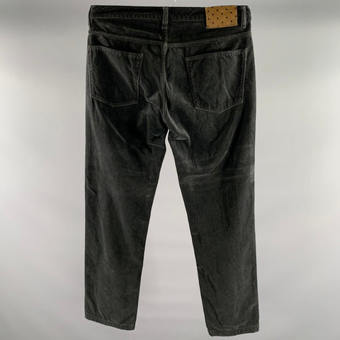 MASSIMO ALBA Size 32 Grey Velvet Cotton Pants