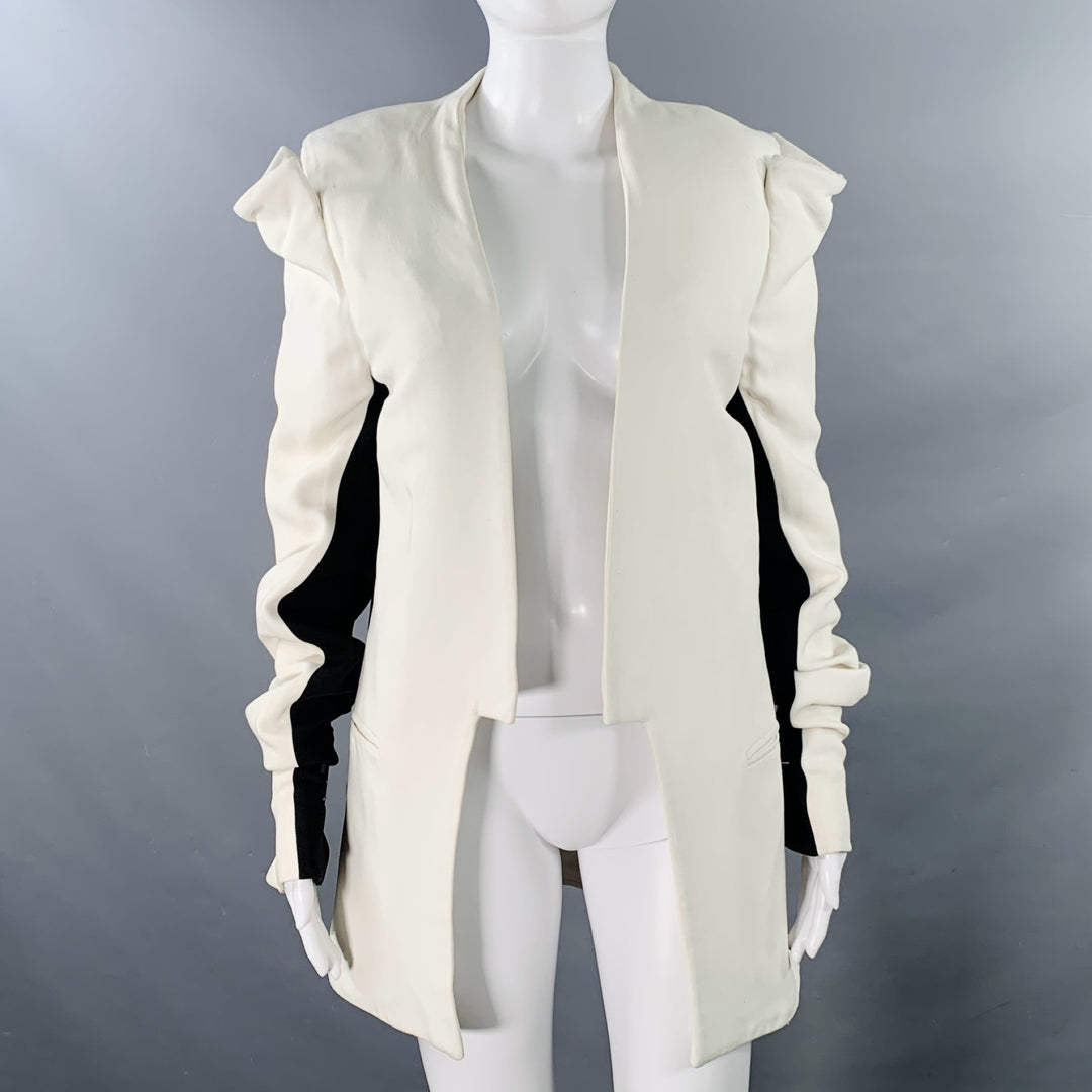 GARETH PUGH SS09 Size M White Black  Two Tone Open Front Coat