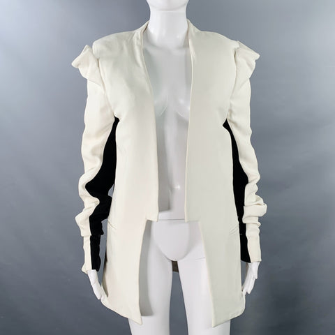 GARETH PUGH SS09 Size M White Black  Two Tone Open Front Coat