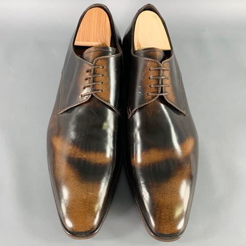 TO BOOT NY Size 10.5 Dark Brown Leather Derby Lace-Up Shoes