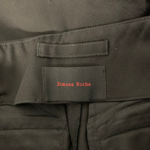 SIMONE ROCHA Size M Black Cotton Twill Zip Shorts