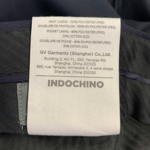 INDOCHINO Size 38 Navy Black Contrast Trim Wool Cashmere Tuxedo