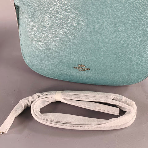 COACH Chelsea Blue Pebble Grain Leather Shoulder Bag Handbag