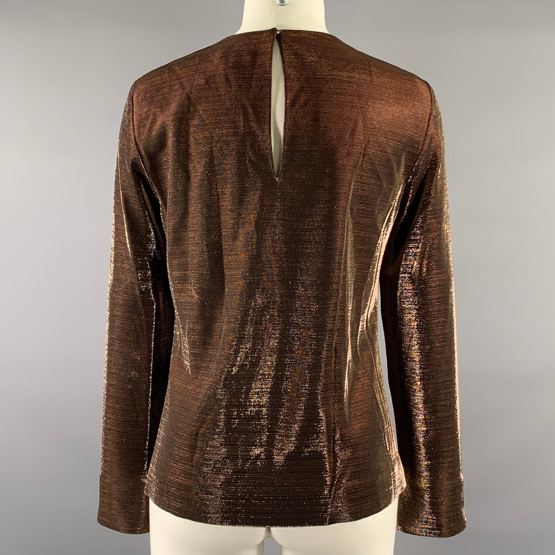 JIGSAW Size 6 Rust Metallic Viscose Blend Dress Top  Sui Generis Designer  Consignment