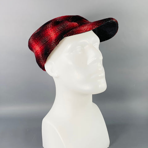 POLO by RALPH LAUREN Size L/XL Red Black Plaid Wool Nylon Hunting Cap Hat
