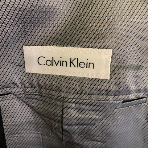 CALVIN KLEIN Chest Size 42 Black Wool Notch Lapel 36 32 Tuxedo