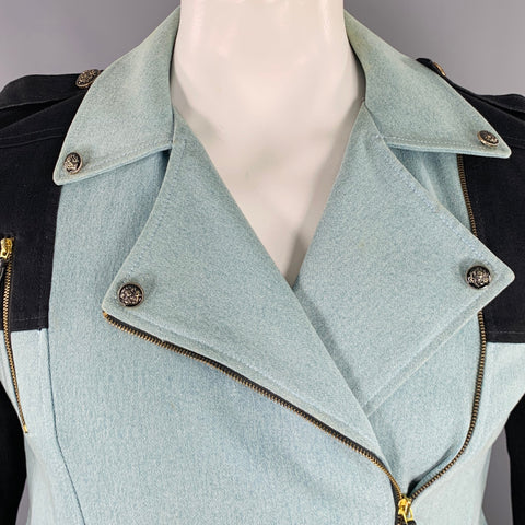 PROJECT WHITE ELEPHANT Size XL Black Blue Cotton Blend Jacket