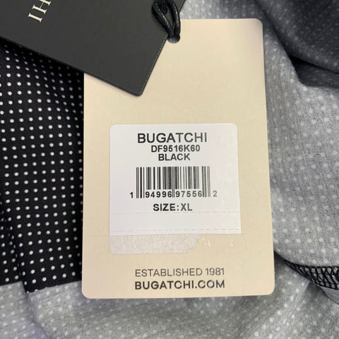 BUGATCHI Size XL Black White Dots Cotton Blend Long Sleeve Shirt