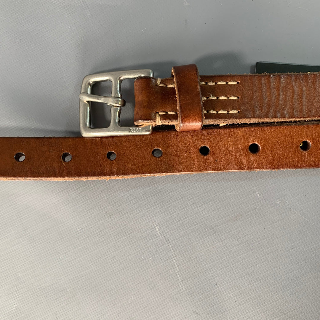 POLO by RALPH LAUREN Size 32 Brown Silver Leather Belt – Sui  display picture 1