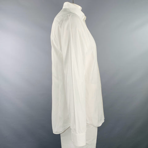 ARMANI COLLEZIONI Size L White Cotton French Cuff Long Sleeve Shirt