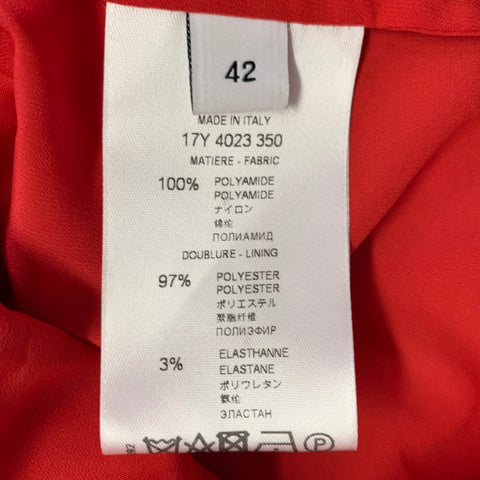 NO BRAND Size 6 Red Polyamide Lace Pencil Skirt