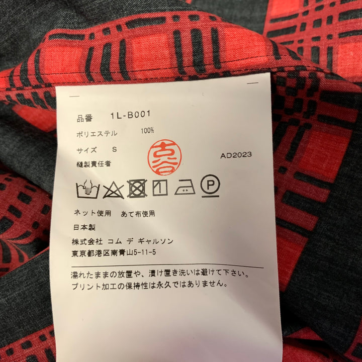 COMME des GARCONS Size S Red Black Polyester Plaid Blouse