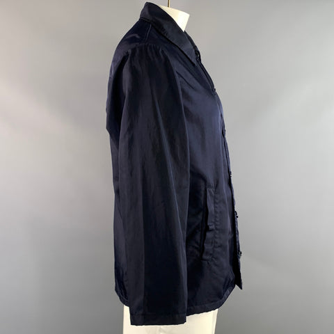 DRIES VAN NOTEN Size L Navy Polyamide Shirt Jacket