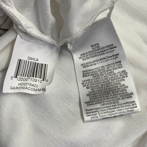 HERVE LEGER Size M White Black Modal Geometric Crew Neck T-Shirt