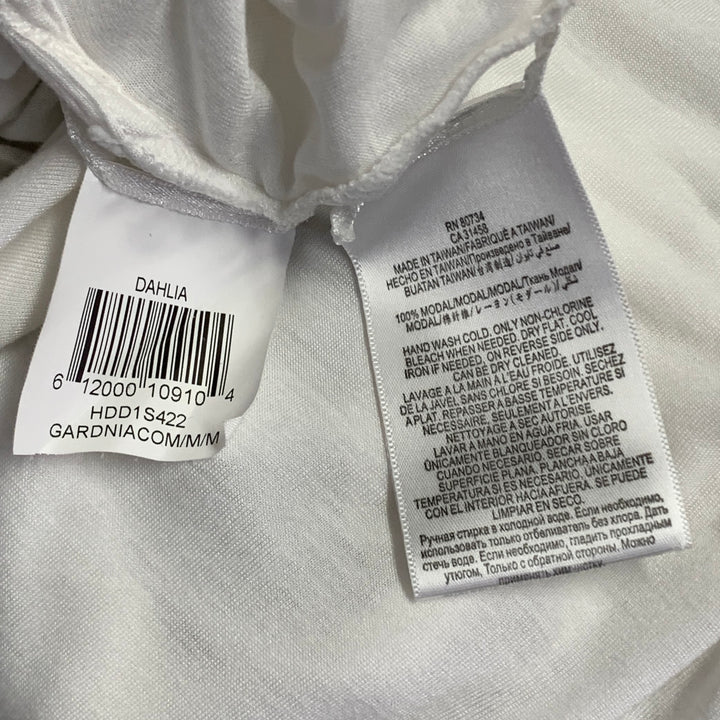 HERVE LEGER Size M White Black Modal Geometric Crew Neck T-Shirt