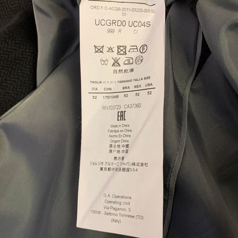 ARMANI COLLEZIONI Size 42 Black Herringbone Polyester Sport Coat