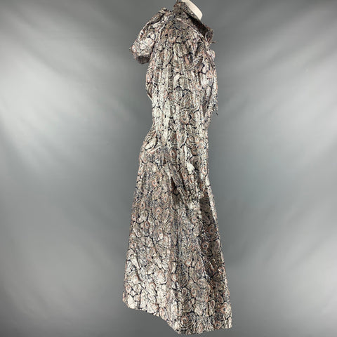 ISABEL MARANT Taille S Manteau à capuche métallisé en polyamide marine argenté