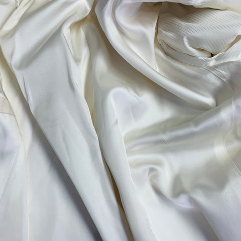 SAKS FIFTH AVENUE Size 48 Cream Silk Double Breasted Single Button Sport Coat