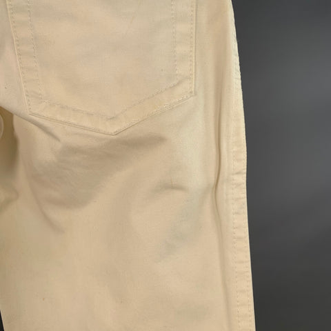 DSQUARED2 Size 34 Cream Twill Cotton Straight Casual Pants