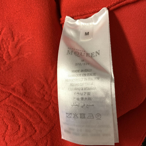 ALEXANDER MCQUEEN Size M Red Viscose Blend Floral Off Shoulder Dress Top