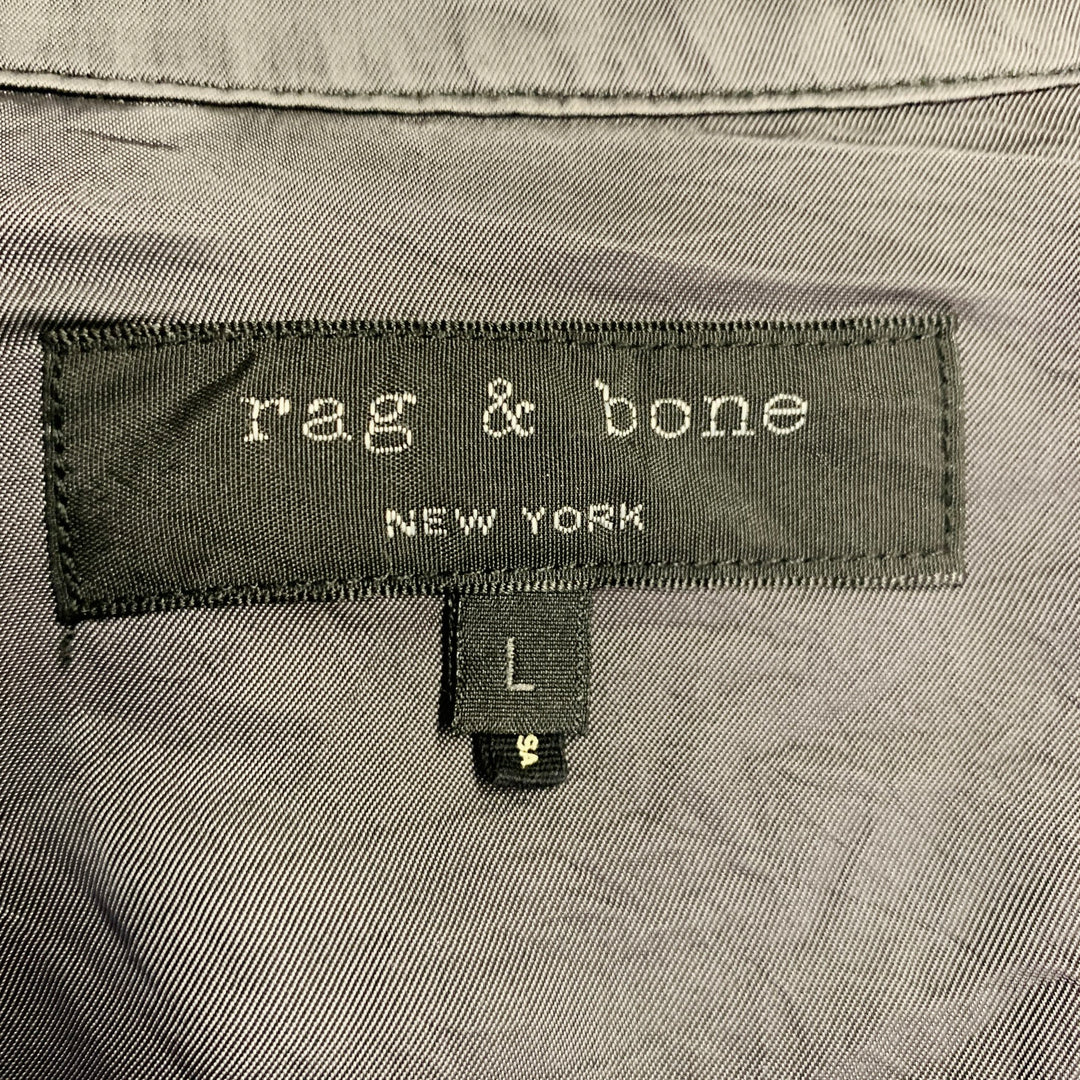 RAG & BONE Size L Black Nylon Pocket Shirt Jacket