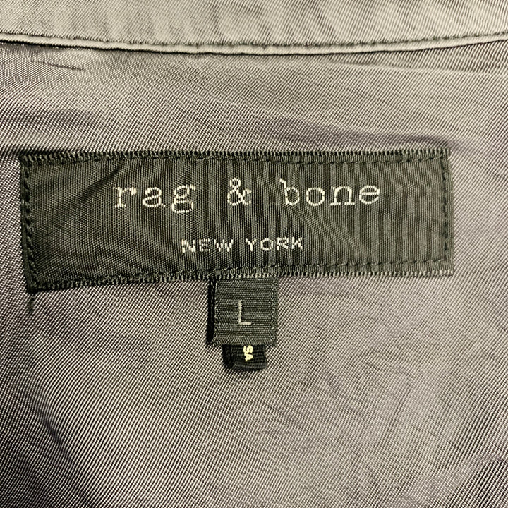 RAG & BONE Size L Black Nylon Pocket Shirt Jacket