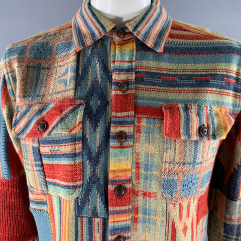 RRL by RALPH LAUREN Size XL Red Patchword Shirt Jacket