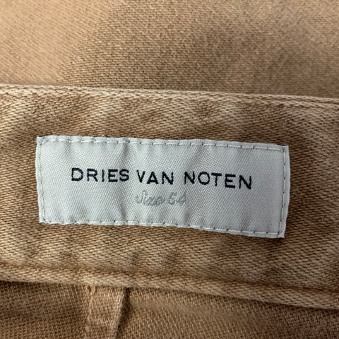 DRIES VAN NOTEN Size 36 Brown Cotton Straight Fit Pants