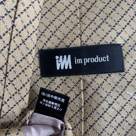 ISSEY MIYAKE Tan Navy Plaid Silk Tie
