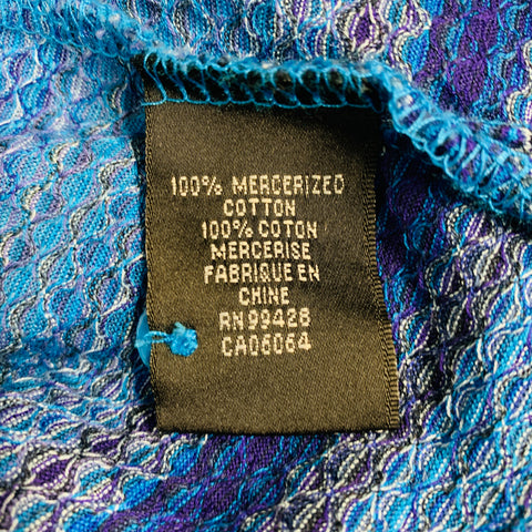 BUGATCHI UOMO Polo con botones de algodón con estampado azul violeta talla L