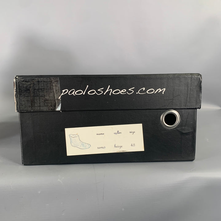 PAOLO SHOES Size 10 Tan Purple Crackled Leather Chelsea Boots