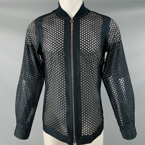 ALEXANDER WANG Chaqueta bomber de poliéster perforada negra Talla M