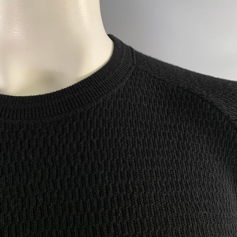 STEVENSON OVERALL CO. Pull thermique en laine côtelée noir, Taille XL