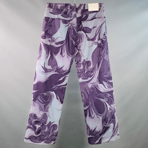 GUCCI by TOM FORD Size 32 Purple Grey Marbled Cotton Blend Button Fly Jeans