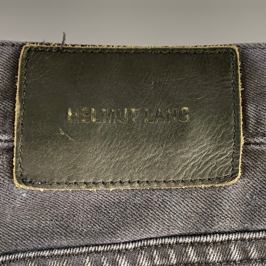 HELMUT LANG Size 32 Black Cotton Blend Straight Zip Fly Jeans