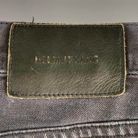 HELMUT LANG Size 32 Black Cotton Blend Straight Zip Fly Jeans