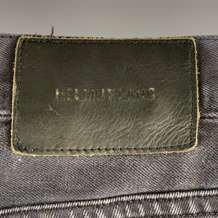 HELMUT LANG Size 32 Black Cotton Blend Straight Zip Fly Jeans