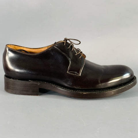 RAF SIMONS Size 8 Brown Leather Derby Lace-Up Shoes
