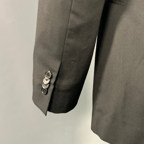 JOHN VARVATOS Size 40 Regular Black Wool Twill Notch Lapel Suit