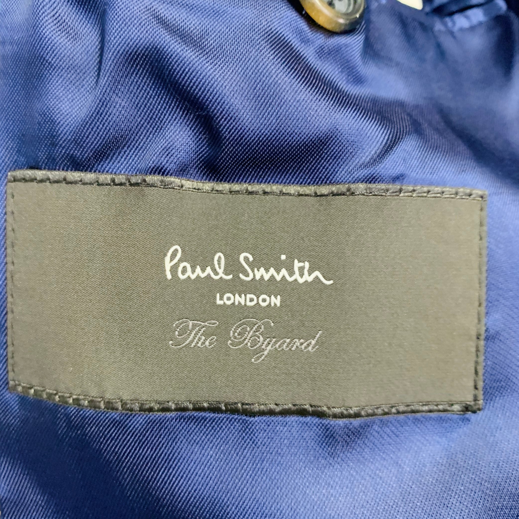PAUL SMITH Size 42 The Byard Regular Grey Charcoal Checkered Wool