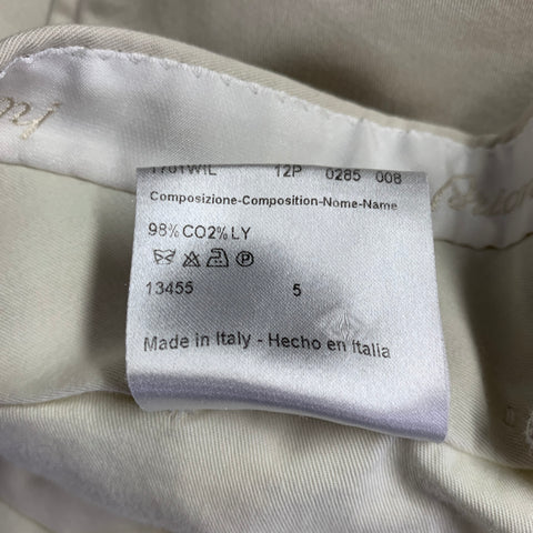 BRIONI Size 30 Cream Cotton Blend Flat Front Casual Pants