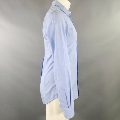 D&G by DOLCE & GABBANA Size 38 Blue One Pocket Long Sleeve Shirt