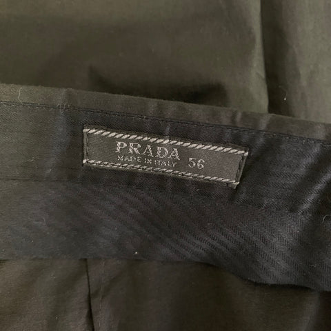PRADA Size 40 Black Cotton Nylon Flat Front Dress Pants