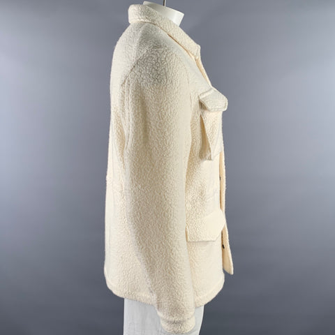 KLEIN EPSTEIN & PARKER Size XL Cream Sherpa Wool Blend Jacket