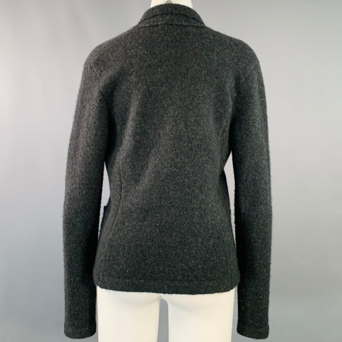 JAMES PERSE Size M Grey Charcoal Merino Wool Blend Knit Jacket Blazer