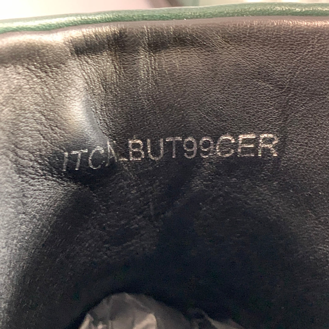 BURBERRY Size 9.5 Forest Green Leather Pull On Belted Boots BURBERRY Size 9.5 Forest Green Leather Pull On Belted Boots  main image 3