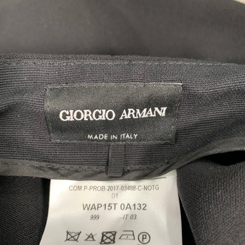 GIORGIO ARMANI Size 14 Black Wool Blend Side Zipper Dress Pants