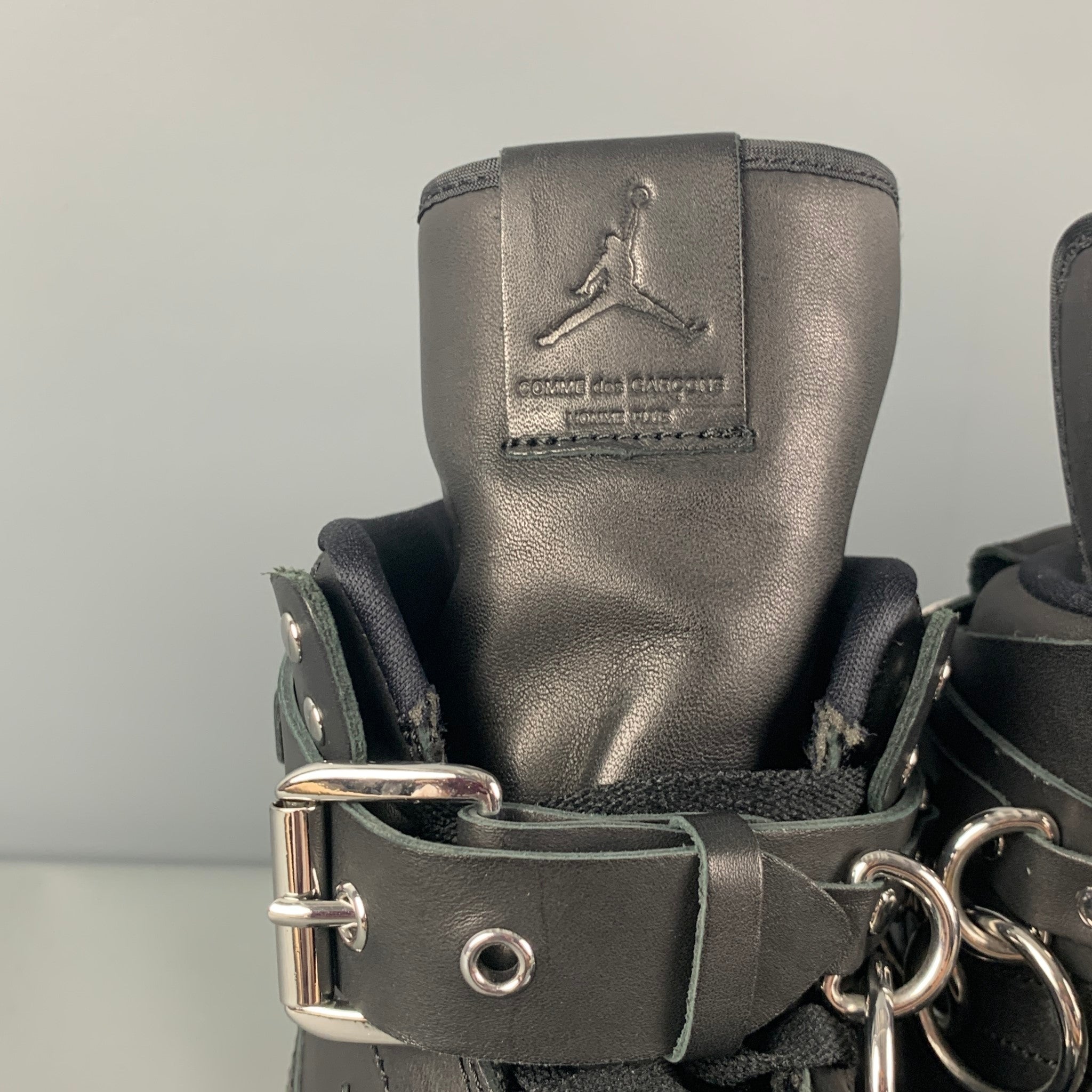 COMME des GARCONS x AJ1 FW19 Bondage Size 10 Black Leather